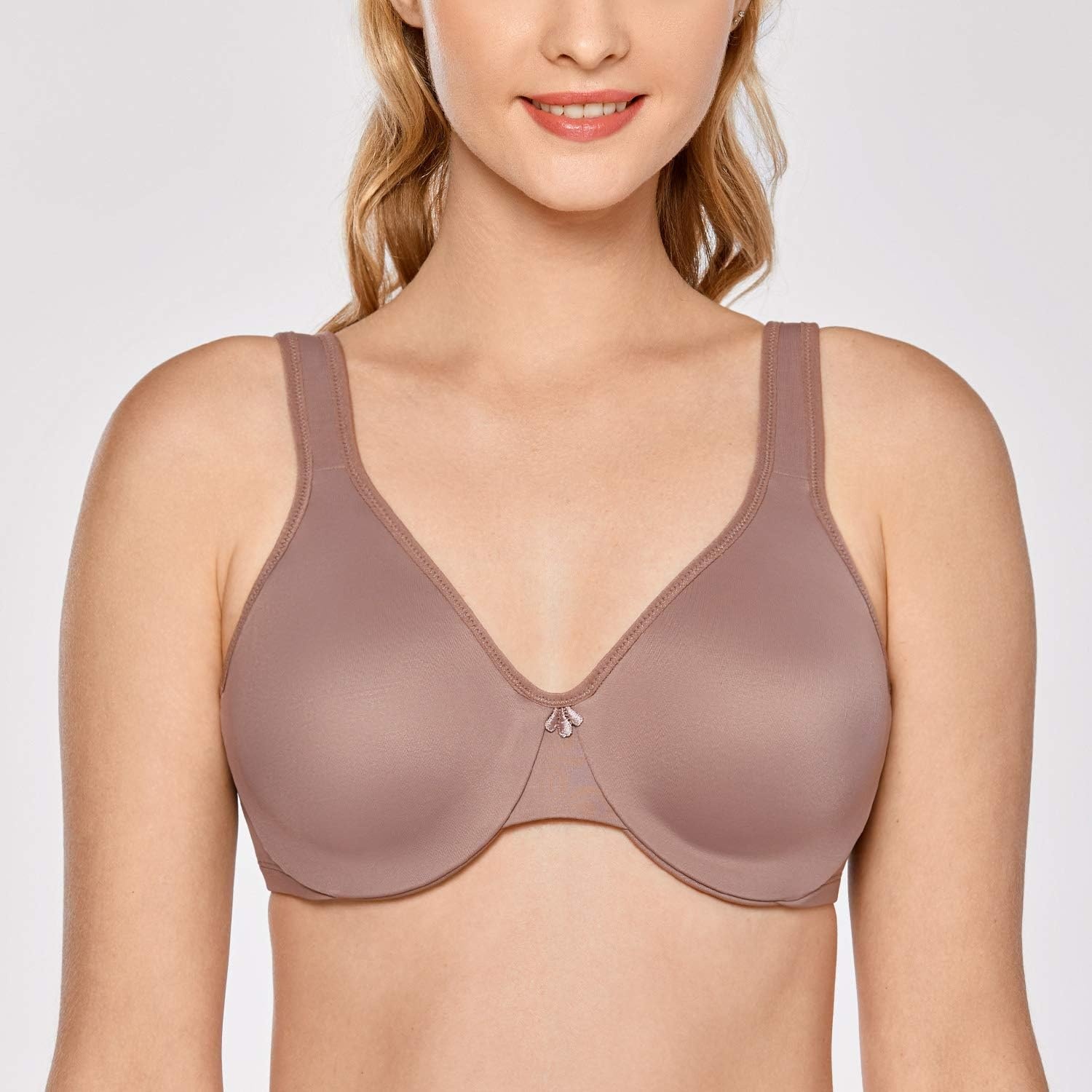 image:imageDELIMIRA Womens Minimizer Bra Plus Size Underwire Smooth Full Coverage Seamless BrasMochaccino