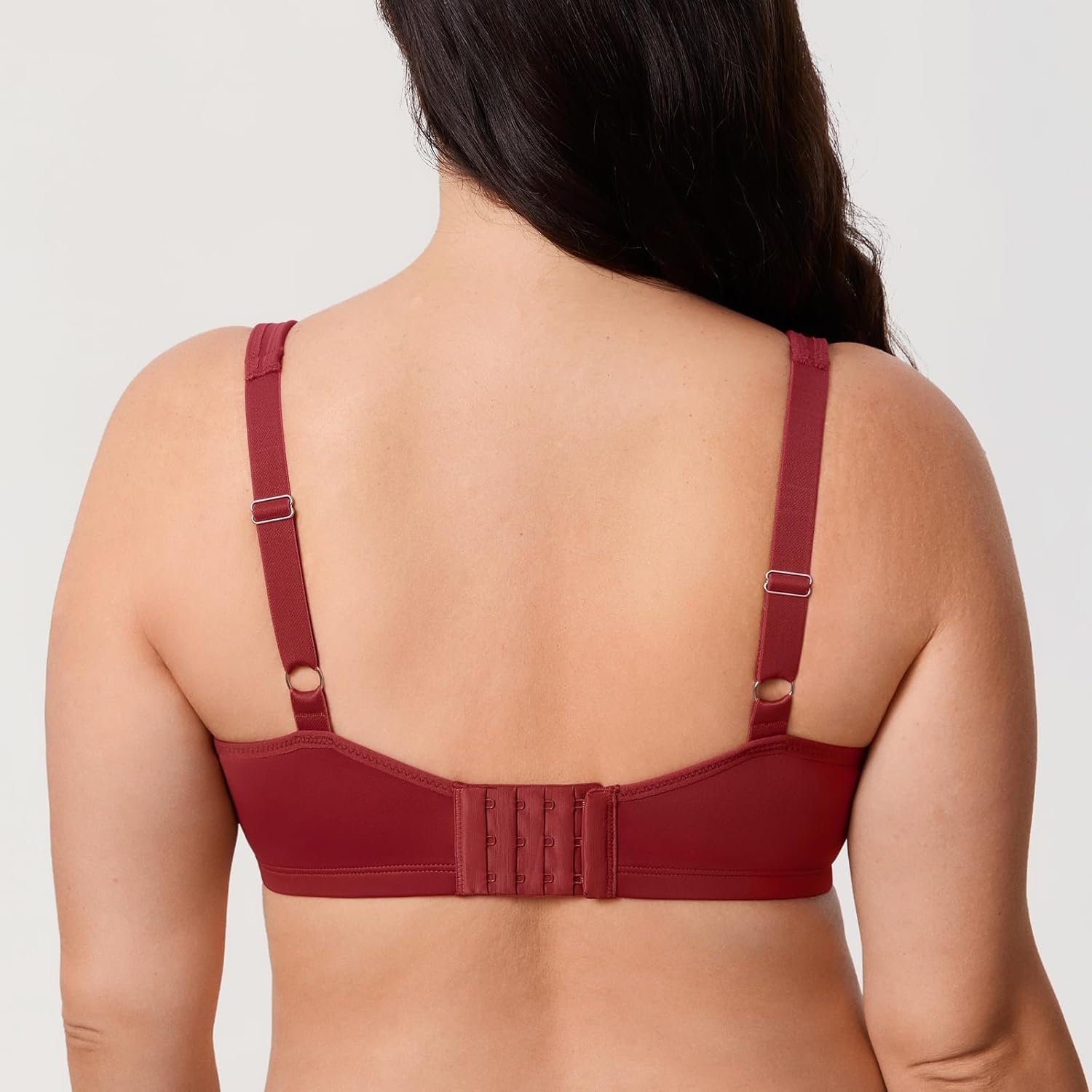 image:imageDELIMIRA Womens Minimizer Bra Plus Size Underwire Smooth Full Coverage Seamless BrasRed Revelry