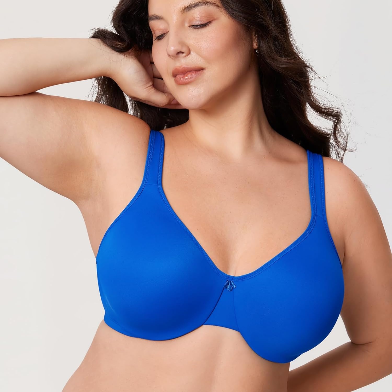image:imageDELIMIRA Womens Minimizer Bra Plus Size Underwire Smooth Full Coverage Seamless BrasSparkle Blue