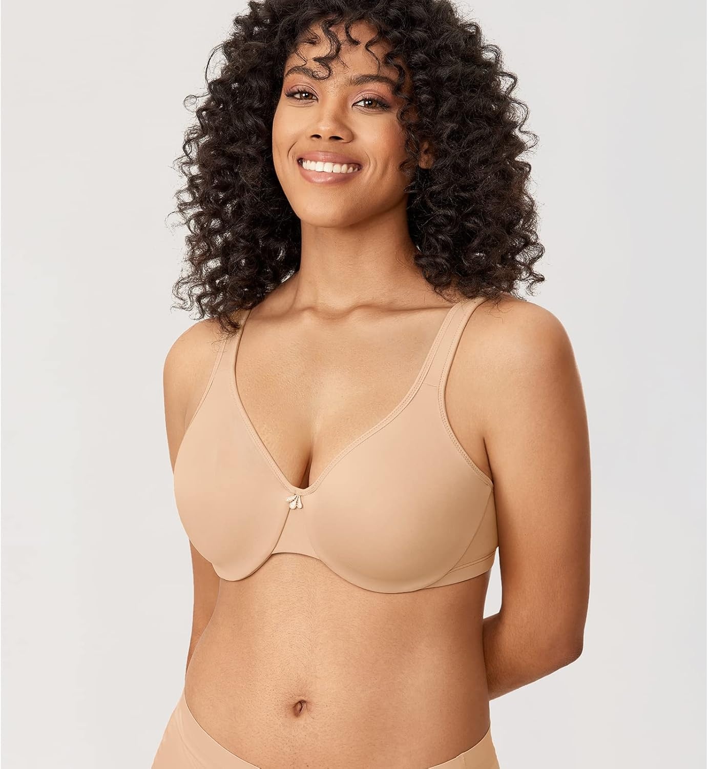 image:imageDELIMIRA Womens Minimizer Bra Plus Size Underwire Smooth Full Coverage Seamless BrasTaupe Tan