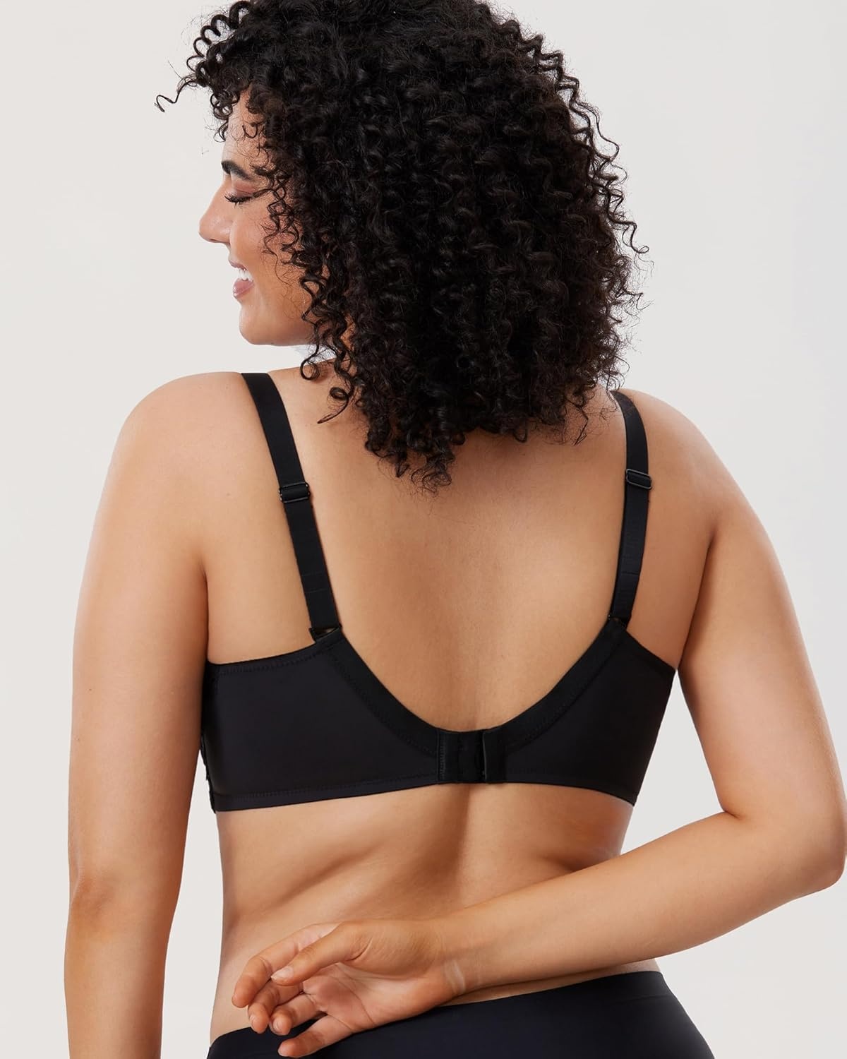 image:imageDELIMIRA Womens Plus Size Full Coverage Lace Underwire Unlined Bra Up to JBlack