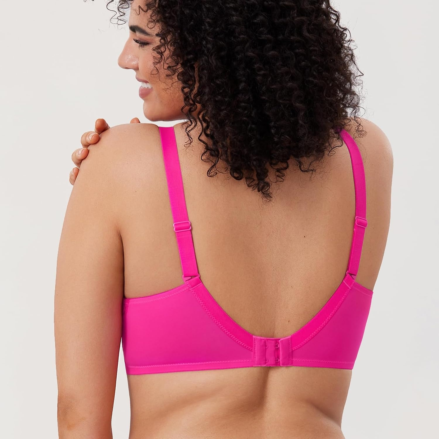 image:imageDELIMIRA Womens Plus Size Full Coverage Lace Underwire Unlined Bra Up to JGlitter Pink