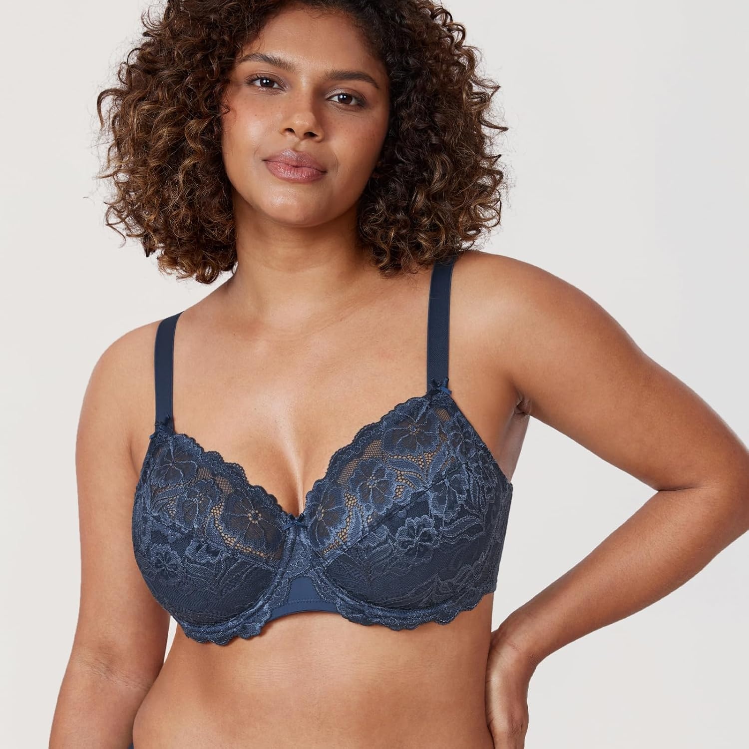 image:imageDELIMIRA Womens Plus Size Full Coverage Lace Underwire Unlined Bra Up to JSargasso
