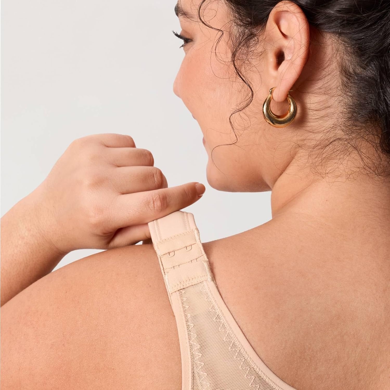 image:imageDELIMIRA Womens Posture Bra Front Closure Lightly Padded Plus Size Wireless Full Coverage No Underwire BrasBeige