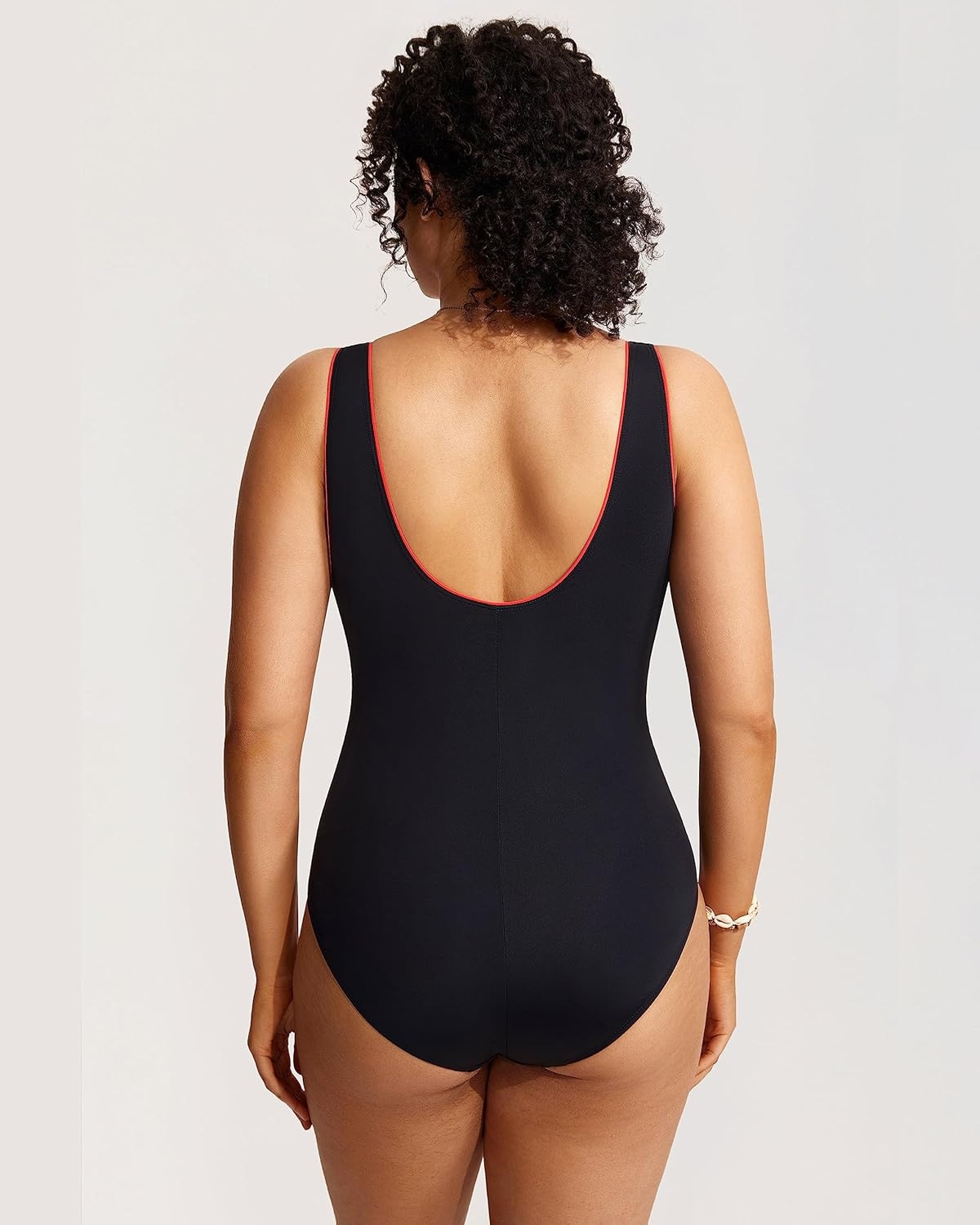 image:imageDELIMIRA Womens Slimming Swimwear One Piece Piped Swimsuit Plus Size Bathing SuitMulti Color 36