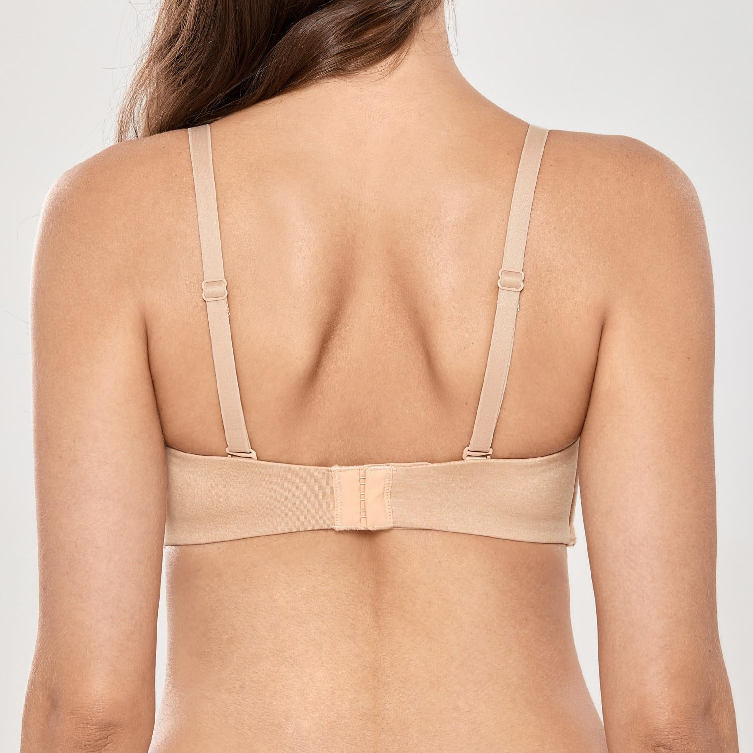 image:imageDELIMIRA Womens Strapless Bra Minimizer Seamless Underwire Unlined Bandeau for Big BustOatmeal Heather