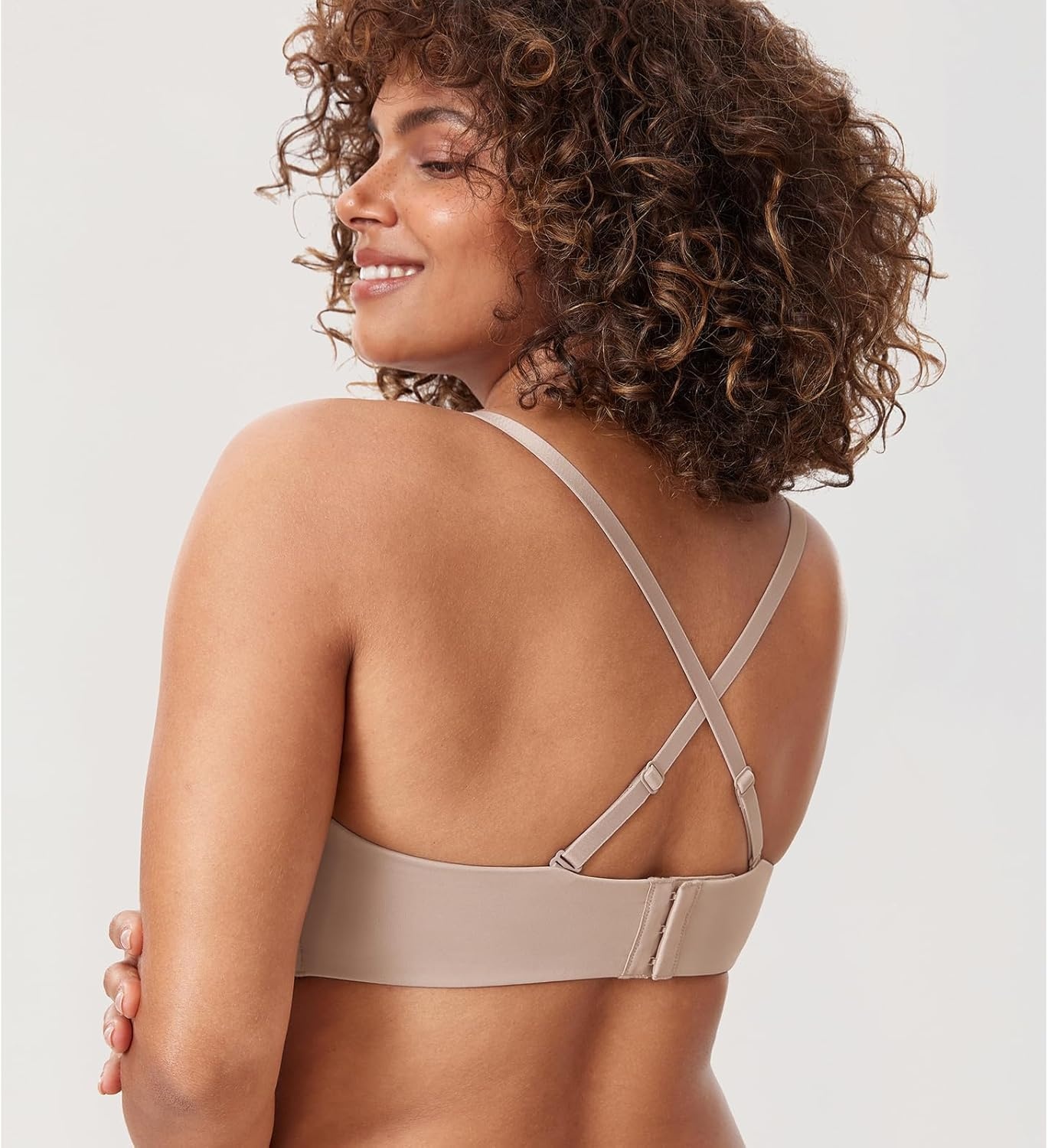 image:imageDELIMIRA Womens Strapless Bra Minimizer Seamless Underwire Unlined Bandeau for Big BustSea Fog