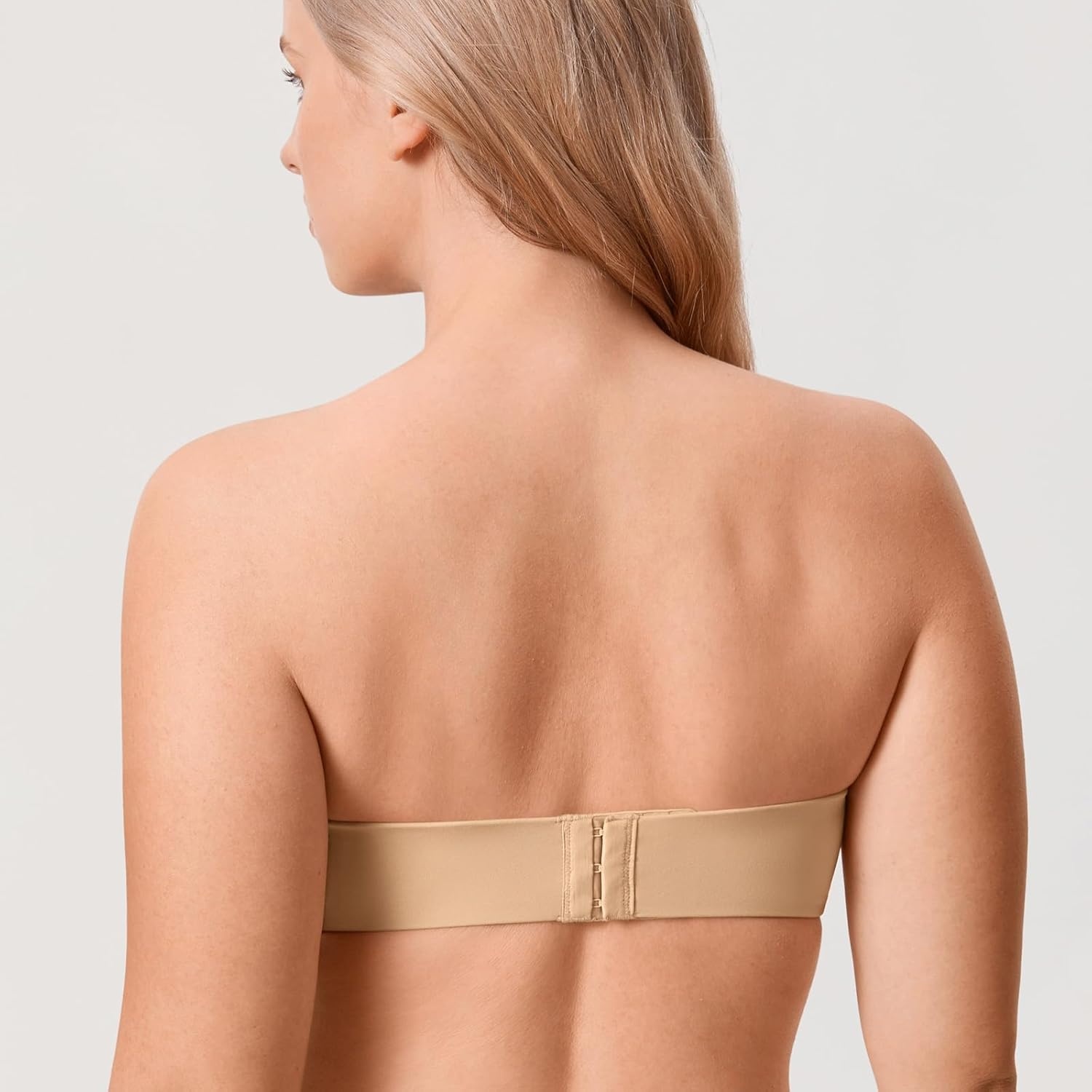 image:imageDELIMIRA Womens Strapless Bra Minimizer Seamless Underwire Unlined Bandeau for Big BustWarm Beige