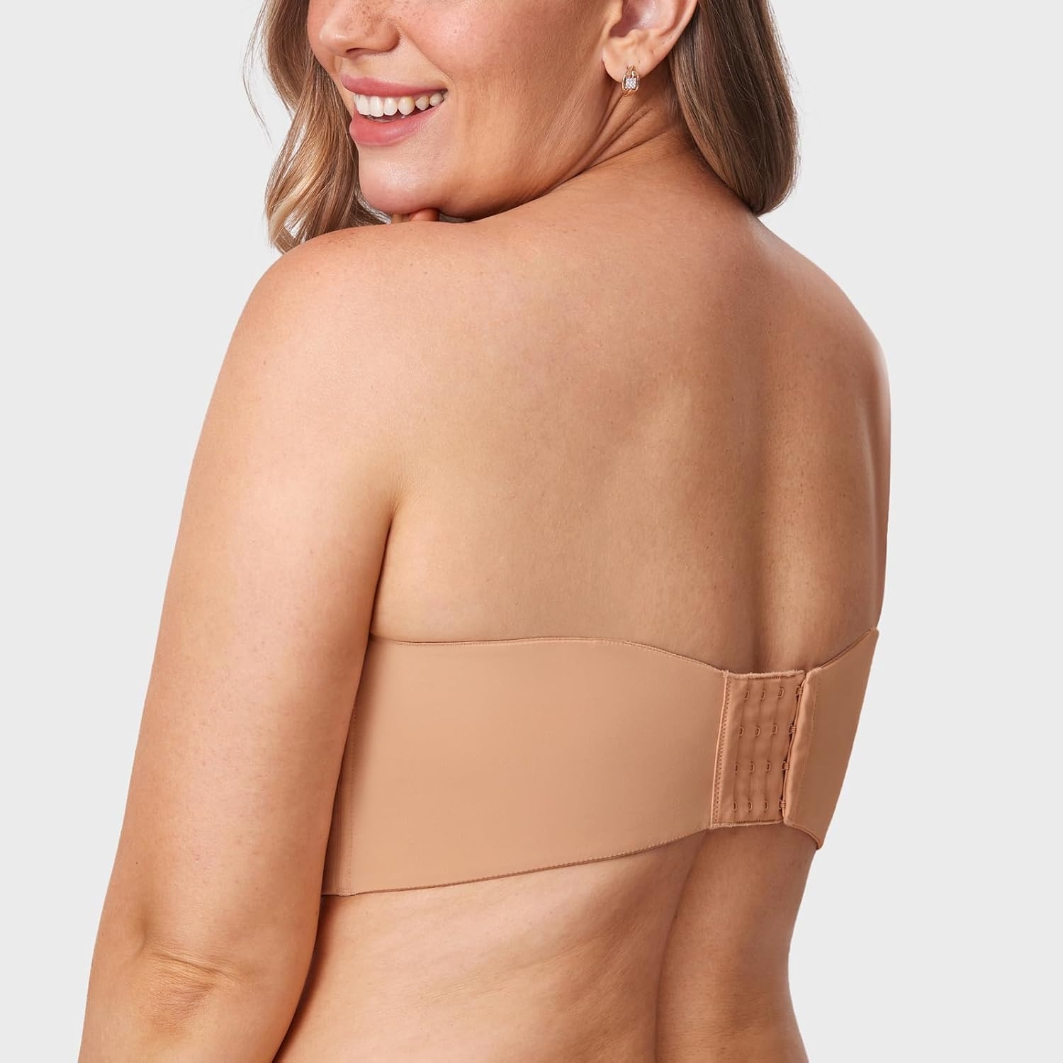image:imageDELIMIRA Womens Strapless Bra Unlined Underwire Minimizer Plus Size SupportBarely Buff
