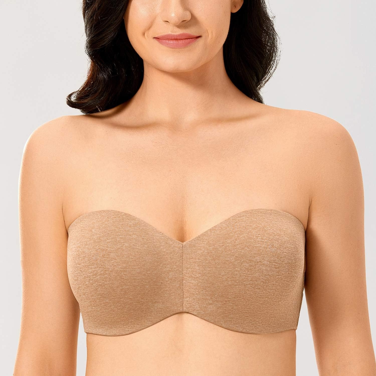 image:imageDELIMIRA Womens Strapless Bra Unlined Underwire Minimizer Plus Size SupportChanterelle