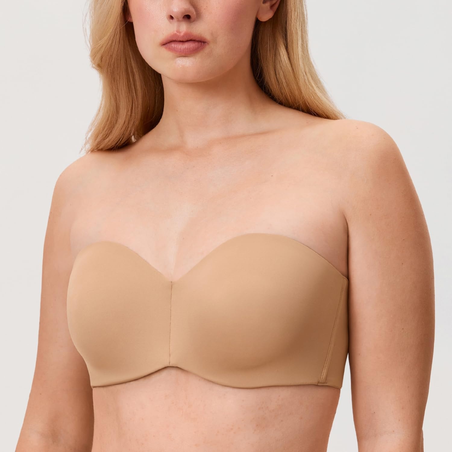 image:imageDELIMIRA Womens Strapless Bra Unlined Underwire Minimizer Plus Size SupportNatural