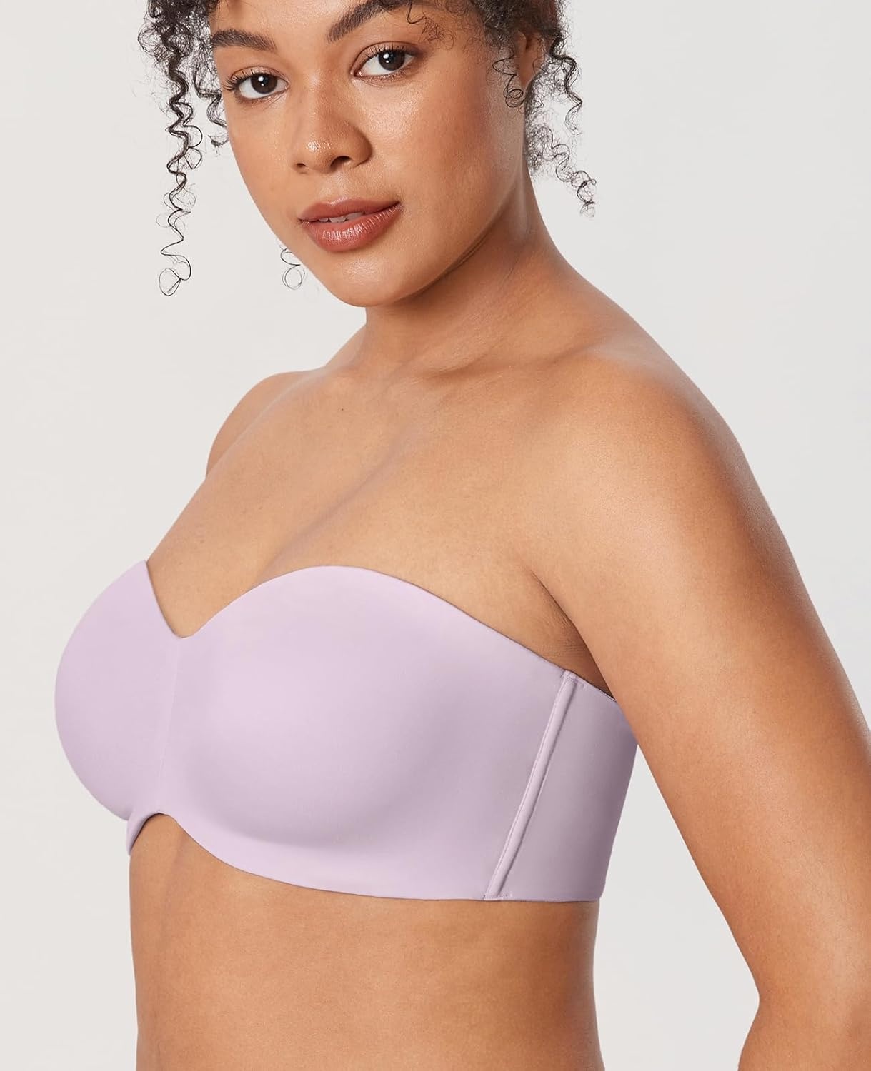 image:imageDELIMIRA Womens Strapless Bra Unlined Underwire Minimizer Plus Size SupportOrchid Hush