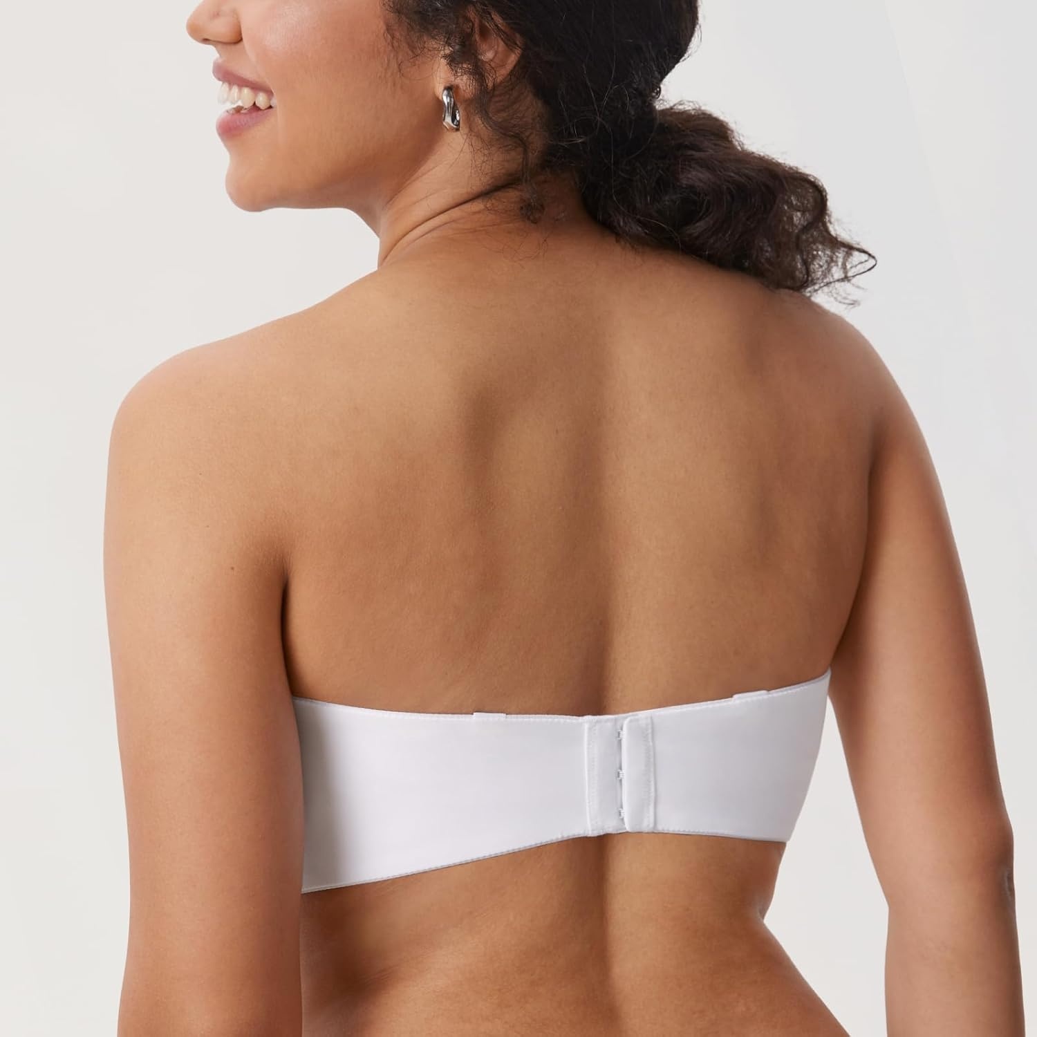 image:imageDELIMIRA Womens Strapless Bra Unlined Underwire Minimizer Plus Size SupportWhite