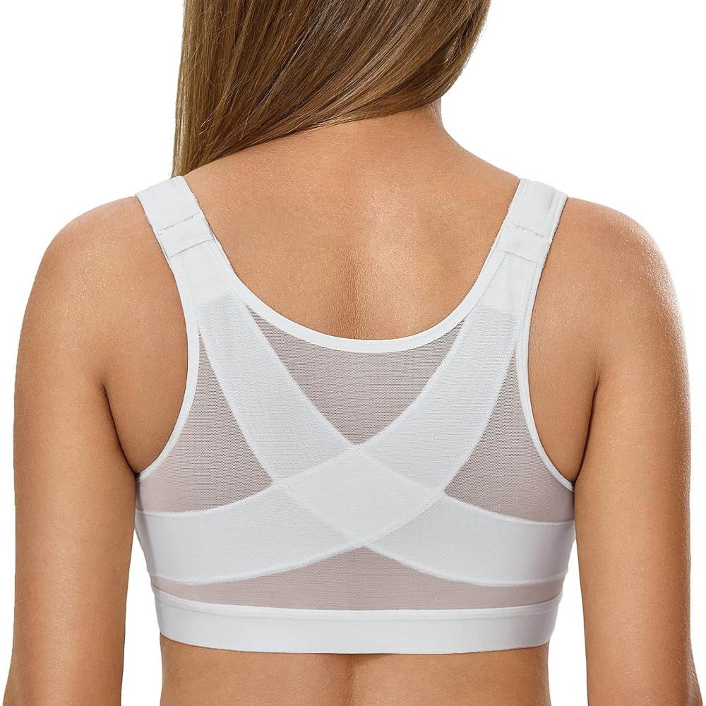 image:imageDELIMIRA Womens Front Closure Posture Wireless Back Support Full Coverage BraFrench Gray