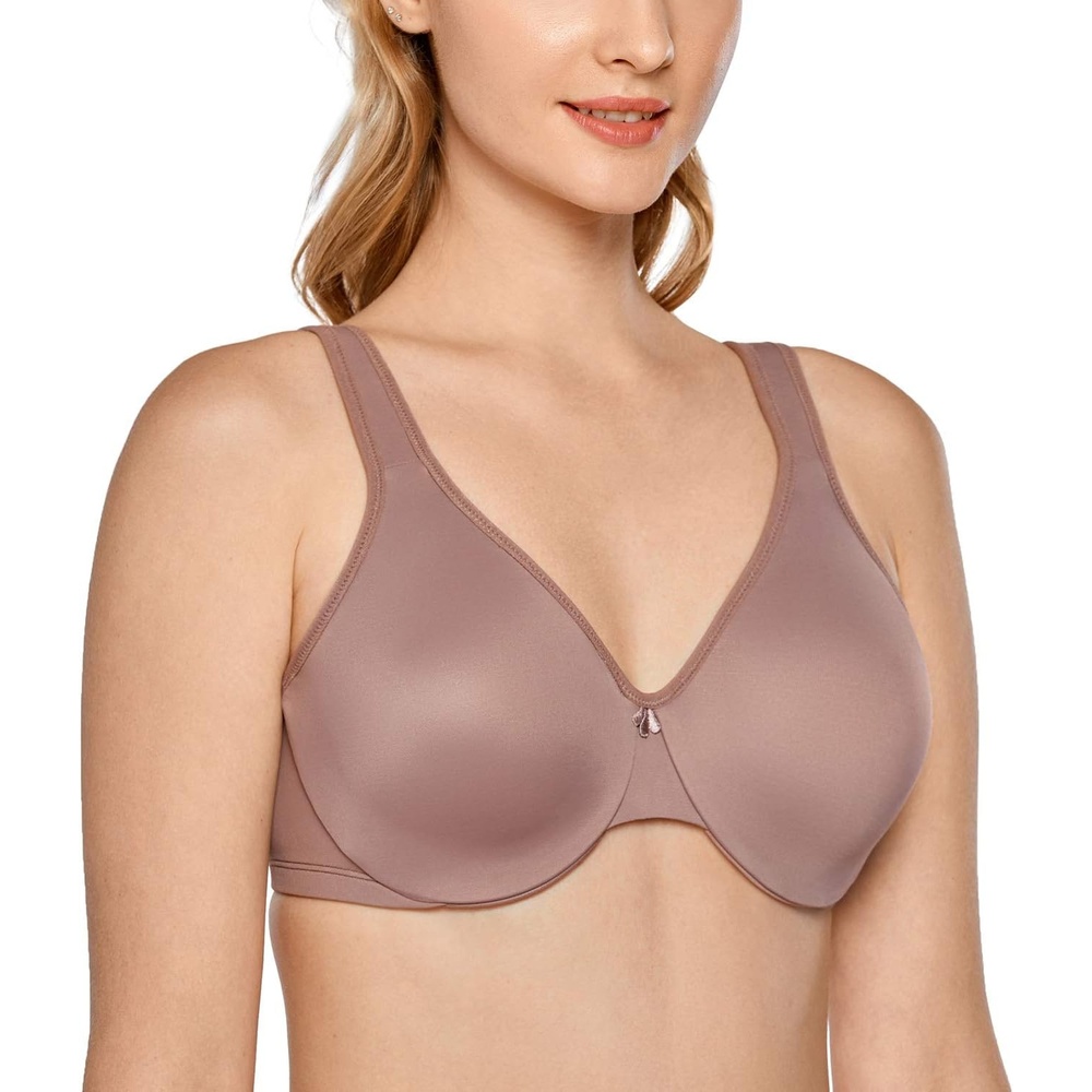 image:imageDELIMIRA Womens Minimizer Bra Plus Size Underwire Smooth Full Coverage Seamless BrasMochaccino