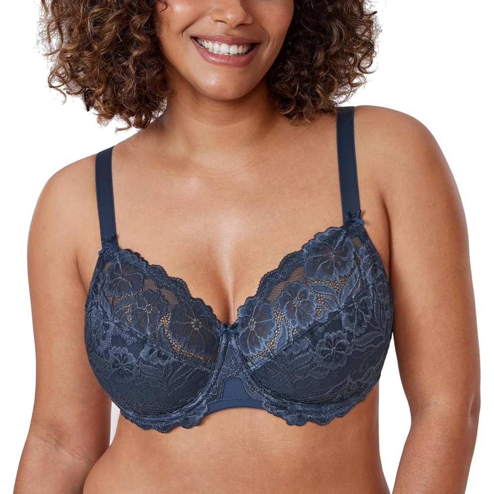 image:imageDELIMIRA Womens Plus Size Full Coverage Lace Underwire Unlined Bra Up to JSargasso