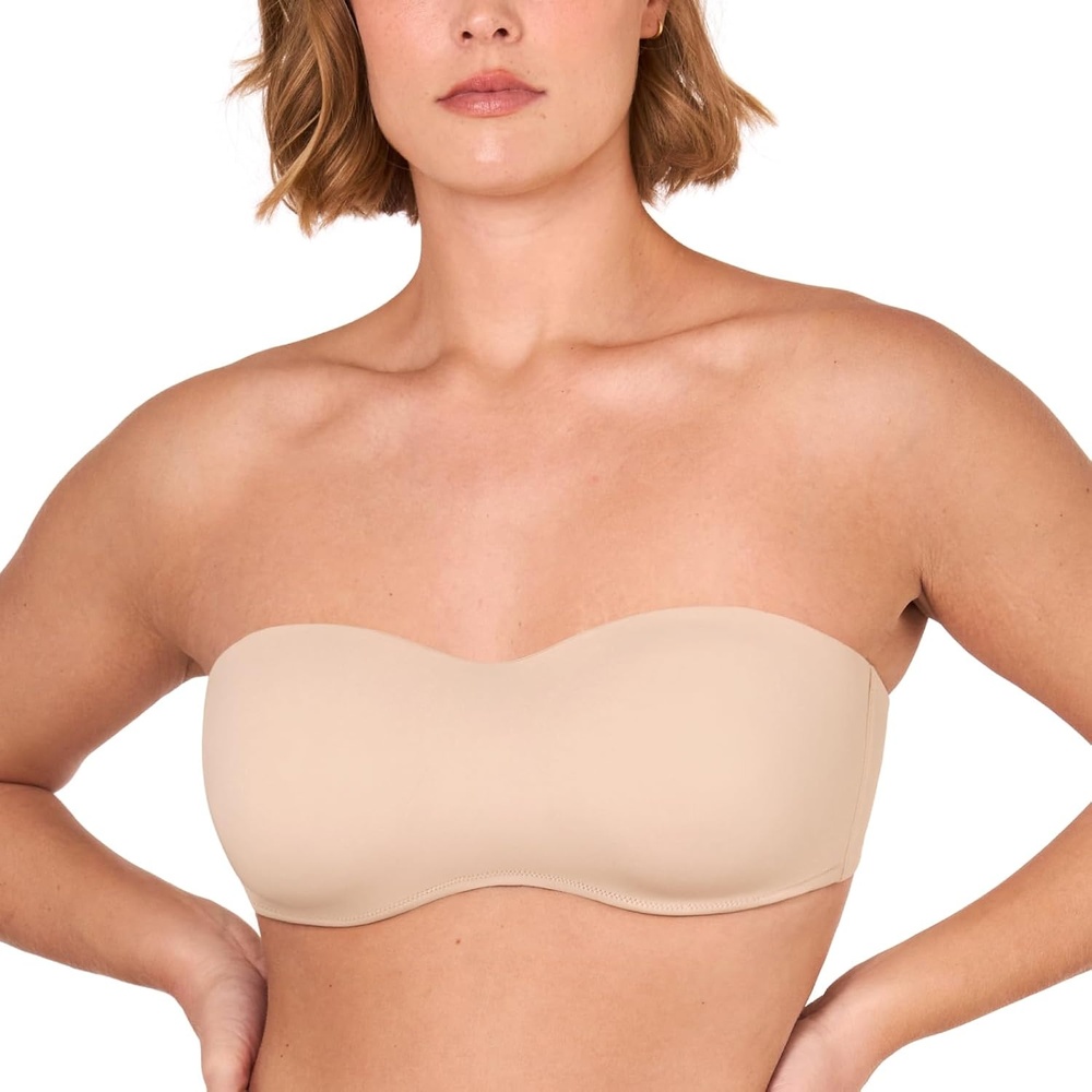 image:imageDELIMIRA Womens Strapless Bra Minimizer Seamless Underwire Unlined Bandeau for Big BustBeige