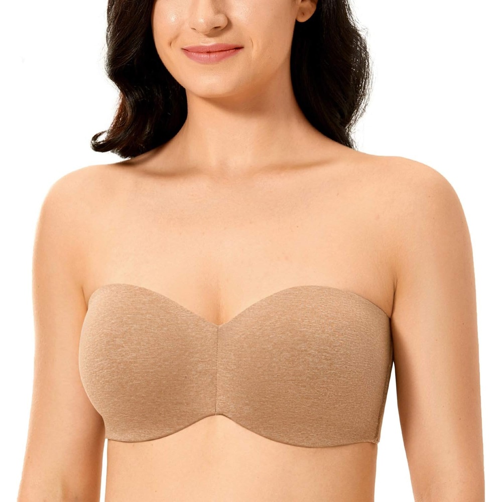 image:imageDELIMIRA Womens Strapless Bra Unlined Underwire Minimizer Plus Size SupportChanterelle