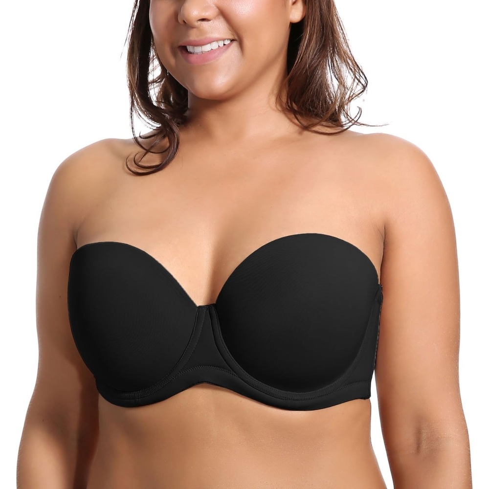 image:imageDELIMIRA Womens Underwire Contour Multiway Full Coverage Strapless Bra Plus SizeBlack