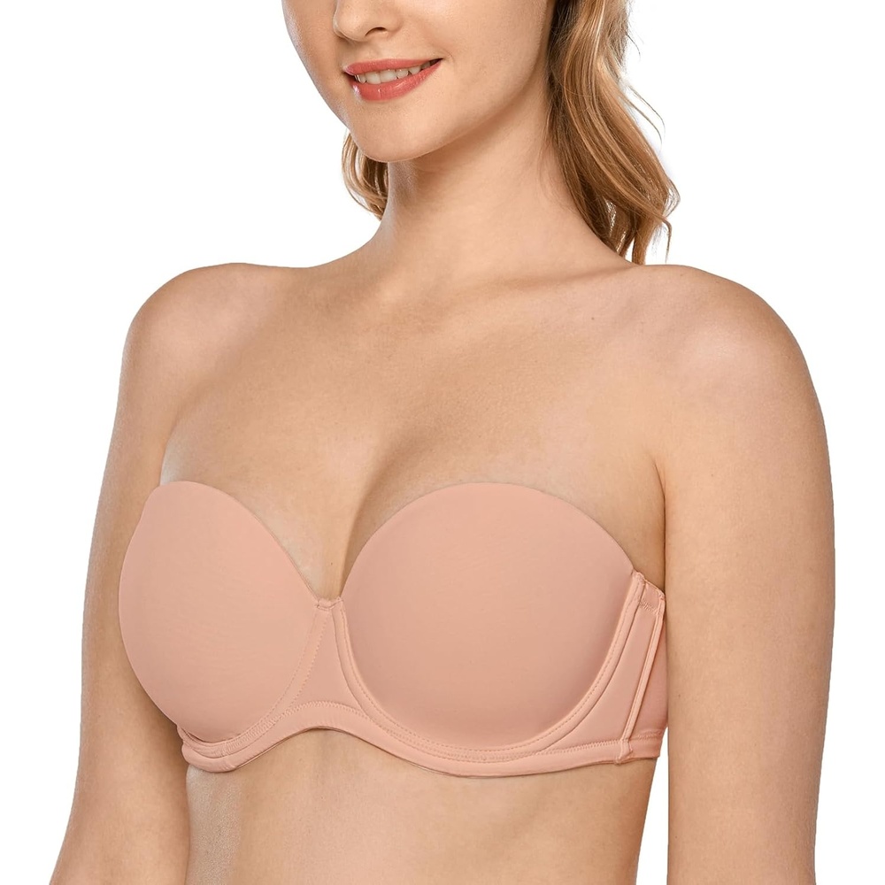 image:imageDELIMIRA Womens Underwire Contour Multiway Full Coverage Strapless Bra Plus SizeBlush Beige