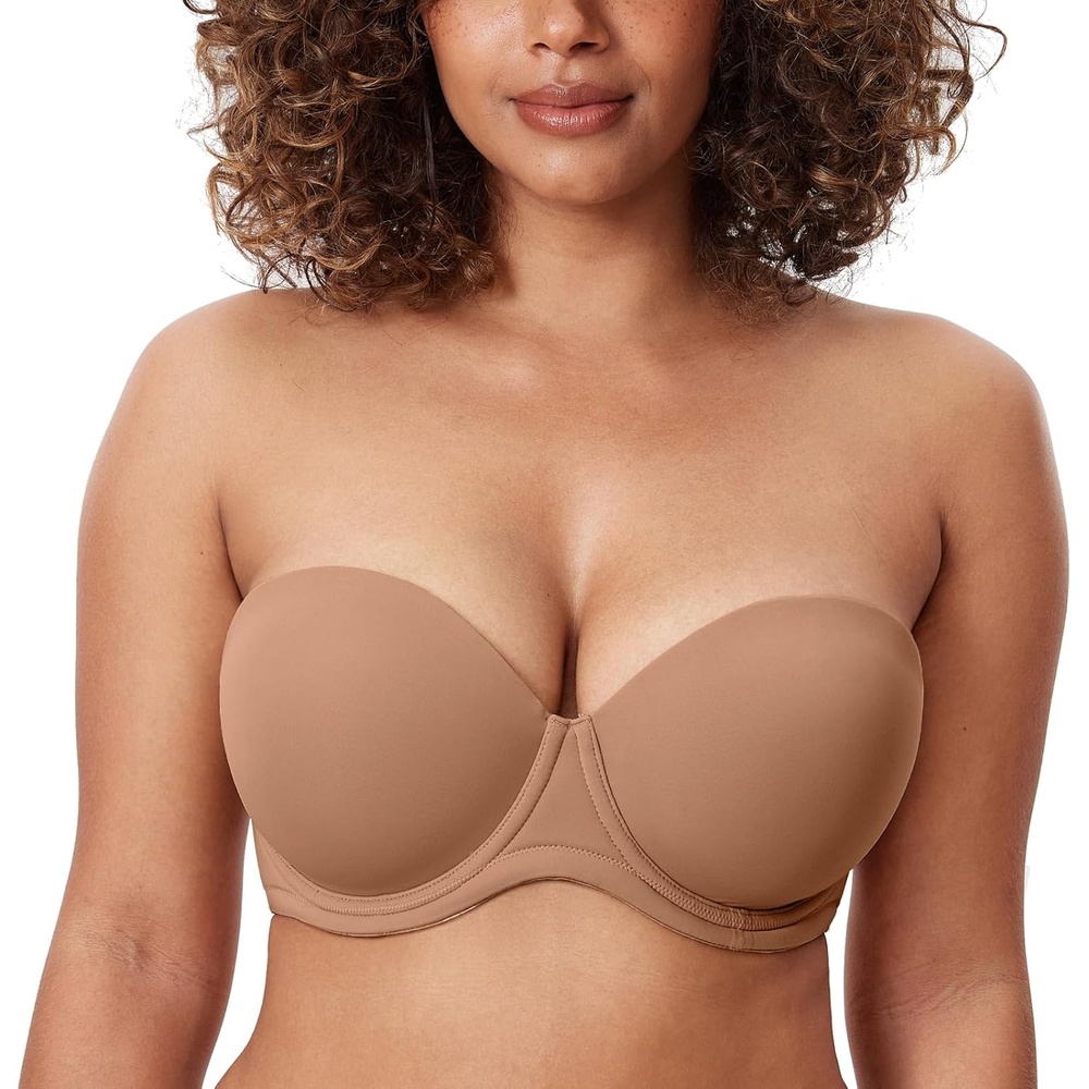 image:imageDELIMIRA Womens Underwire Contour Multiway Full Coverage Strapless Bra Plus SizeGravel Beige