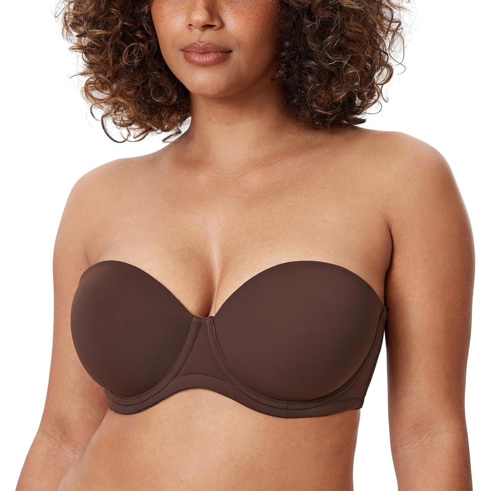image:imageDELIMIRA Womens Underwire Contour Multiway Full Coverage Strapless Bra Plus SizeHazelnut