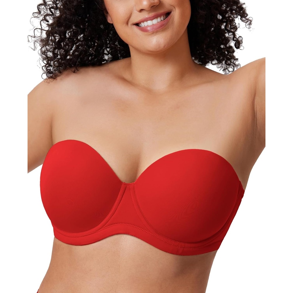 image:imageDELIMIRA Womens Underwire Contour Multiway Full Coverage Strapless Bra Plus SizeLipstick Red