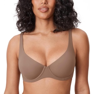 image:imageDELIMIRA Womens Confishape Balconette Bra Supportive T Shirt Full Coverage Plus Size Bras Underwire UnlinedBrown Purple  Unlined