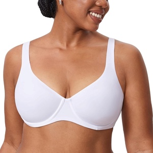 image:imageDELIMIRA Womens Confishape Balconette Bra Supportive T Shirt Full Coverage Plus Size Bras Underwire UnlinedWhite  Unlined