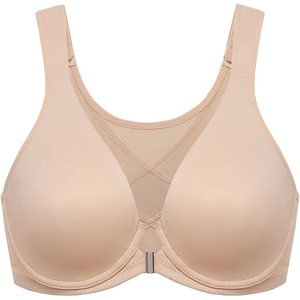 image:imageDELIMIRA Womens Front Closure Bras Posture Full Coverage Plus Size Underwire Unlined Back Support Plunge Seamless Bra BHBeige