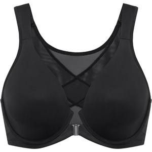 image:imageDELIMIRA Womens Front Closure Bras Posture Full Coverage Plus Size Underwire Unlined Back Support Plunge Seamless Bra BHBlack