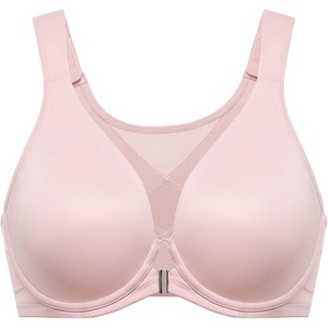 image:imageDELIMIRA Womens Front Closure Bras Posture Full Coverage Plus Size Underwire Unlined Back Support Plunge Seamless Bra BHGentle Rose