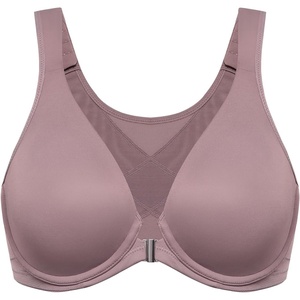 image:imageDELIMIRA Womens Front Closure Bras Posture Full Coverage Plus Size Underwire Unlined Back Support Plunge Seamless Bra BHMochaccino