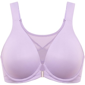 image:imageDELIMIRA Womens Front Closure Bras Posture Full Coverage Plus Size Underwire Unlined Back Support Plunge Seamless Bra BHOrchid Hush