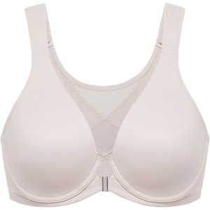 image:imageDELIMIRA Womens Front Closure Bras Posture Full Coverage Plus Size Underwire Unlined Back Support Plunge Seamless Bra BHVanilla White