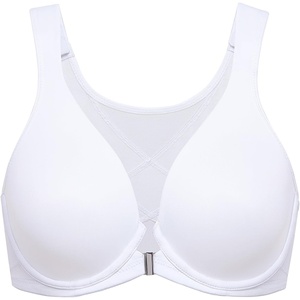 image:imageDELIMIRA Womens Front Closure Bras Posture Full Coverage Plus Size Underwire Unlined Back Support Plunge Seamless Bra BHWhite