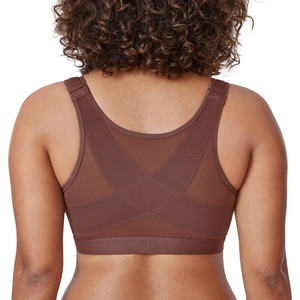 image:imageDELIMIRA Womens Front Closure Posture Wireless Back Support Full Coverage BraBrown Violet