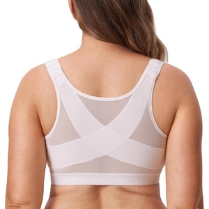 image:imageDELIMIRA Womens Front Closure Posture Wireless Back Support Full Coverage BraCoconut White