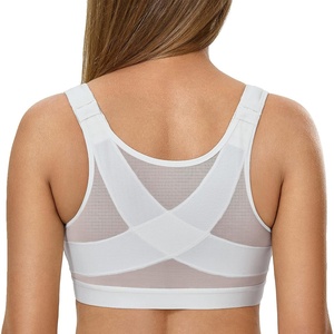 image:imageDELIMIRA Womens Front Closure Posture Wireless Back Support Full Coverage BraFrench Gray