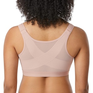 image:imageDELIMIRA Womens Front Closure Posture Wireless Back Support Full Coverage BraRose Smoked