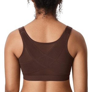 image:imageDELIMIRA Womens Inbarely Plus Front Closure Bras Posture Wireless Full Coverage Plus Size Unlined BraHazelnut