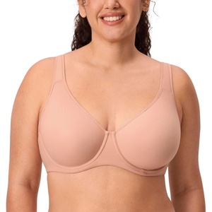 image:imageDELIMIRA Womens Inbarely Plus Full Coverage Bra Plus Size Underwire Unlined Seamless BrasBlush Beige