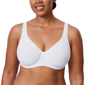 image:imageDELIMIRA Womens Inbarely Plus Full Coverage Bra Plus Size Underwire Unlined Seamless BrasWhite