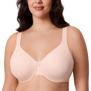 image:imageDELIMIRA Womens Minimizer Bra Plus Size Underwire Smooth Full Coverage Seamless BrasApricot Pink