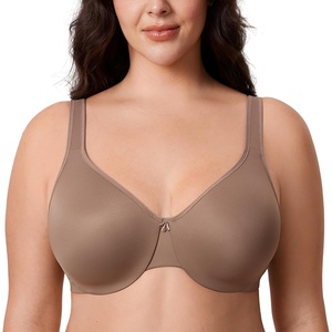 image:imageDELIMIRA Womens Minimizer Bra Plus Size Underwire Smooth Full Coverage Seamless BrasBrown Purple
