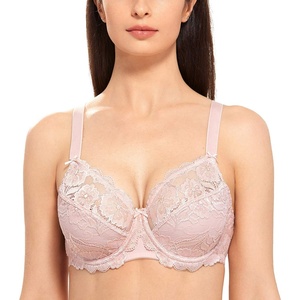 image:imageDELIMIRA Womens Plus Size Full Coverage Lace Underwire Unlined Bra Up to JGentle Rose