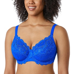 image:imageDELIMIRA Womens Plus Size Full Coverage Lace Underwire Unlined Bra Up to JSky Blue