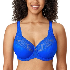image:imageDELIMIRA Womens Plus Size Full Coverage Underwire Unlined Minimizer Lace BraSky Blue