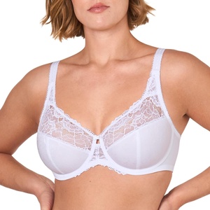 image:imageDELIMIRA Womens Plus Size Full Coverage Underwire Unlined Minimizer Lace BraWhite