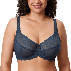 image:imageDELIMIRA Womens Plus Size Minimizer Bras Full Coverage Lace Unlined Underwire Bra BK CupsSargasso